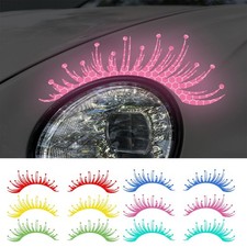 2Pcs Car Headlight Eyelash Stickers Reflective False Eyelashes Sticker Car Decor