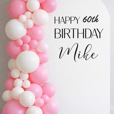 Personalisierter Geburtstag Vinyl Aufkleber für Segelbrett Hintergrund Ballon Party Sticker