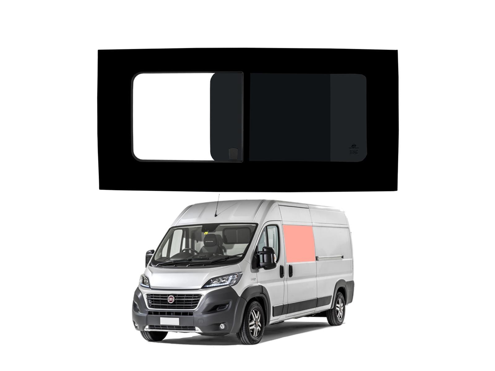 Fiat Ducato (2006- ) Passenger Side Left Hand Opening Dark Tint Window Glass