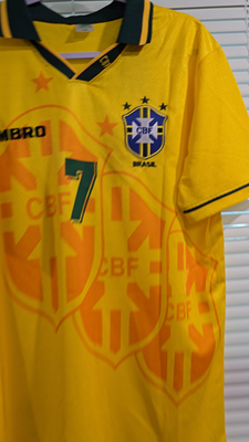 BRAZIL Home World Cup 94 - Soccer - Jersey Retro - BEBETO # 7