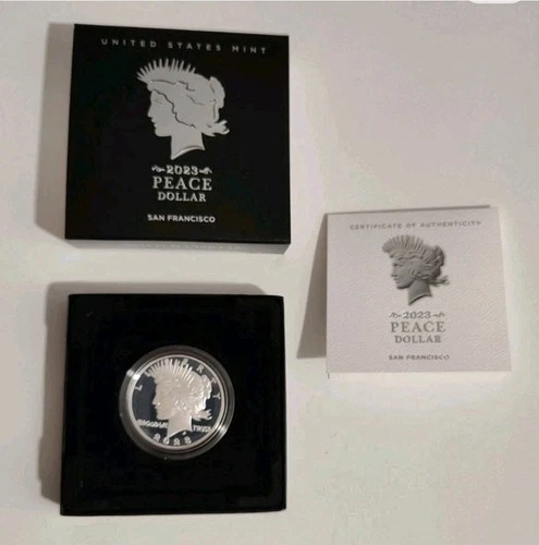 Peace Dollar 2023 Proof Silver San Francisco $1.00 US Mint #23 XL Complete 1 OZ