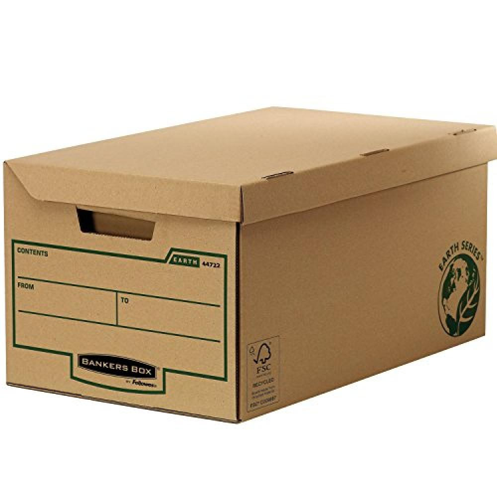 Bankers Box 4470809 Scatole Archivio con Coperchio Ribaltabile Earth Series, Con