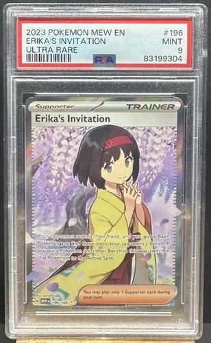 2023 Pokemon MEW EN 151 Erika's Invitation Ultra Rare PSA 9 No. 196