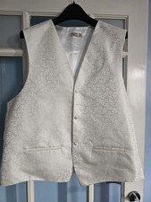 BHS MANS IVORY WEDDING WAISTCOAT - 48" CHEST, WORN ONCE
