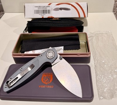 Vosteed Shilin Cutter A2805 Elmax Stonewash Gray Aluminum Folding Knife NIB