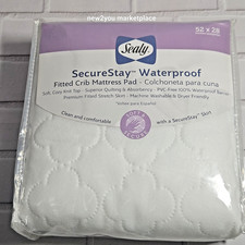 New Sealy Securestay Waterproof Crib Mattress Pad 52 x 28 Colchoneta para Cuna