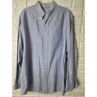 BROOKS Basics Men's sz 18 36 dress shirt Long sleeve Oxford Classic Cotton Blue