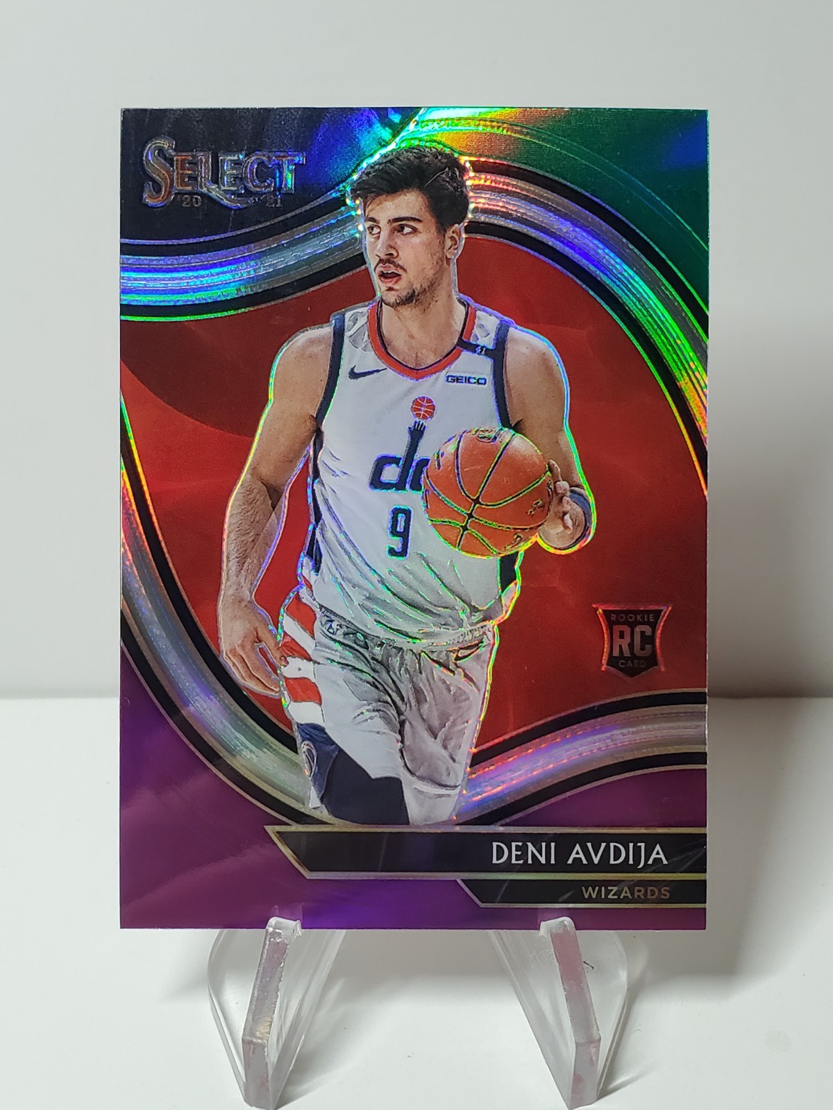 🔥2020-21 Select "DENI AVDIJA" GREEN WHITE PURPLE Prizm COURTSIDE #292 Rookie!🔥