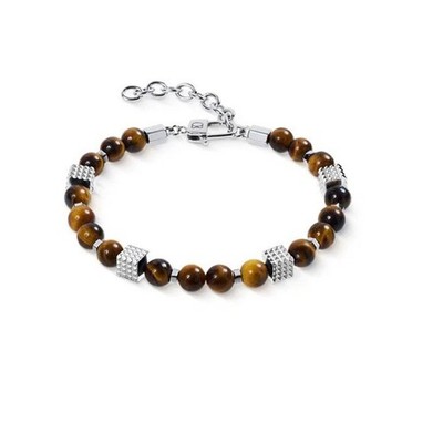 Armband - Edelstahl - Tigerauge Kugeln