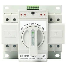 110V 2P 63A MCB type Mini Dual Power Automatic Transfer Switches Toggle 