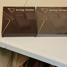 4 Pack Black Metal AirTag Holder/ Protective Case With Keychain Loop