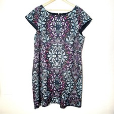 Vince Camuto blue floral print sheath dress size 18 W B138