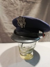 US Schirmm&uuml;tze Air Force USAF Service Cap Offizier mit Regenbezug Gr&ouml;&szlig;e 7 1/4 -