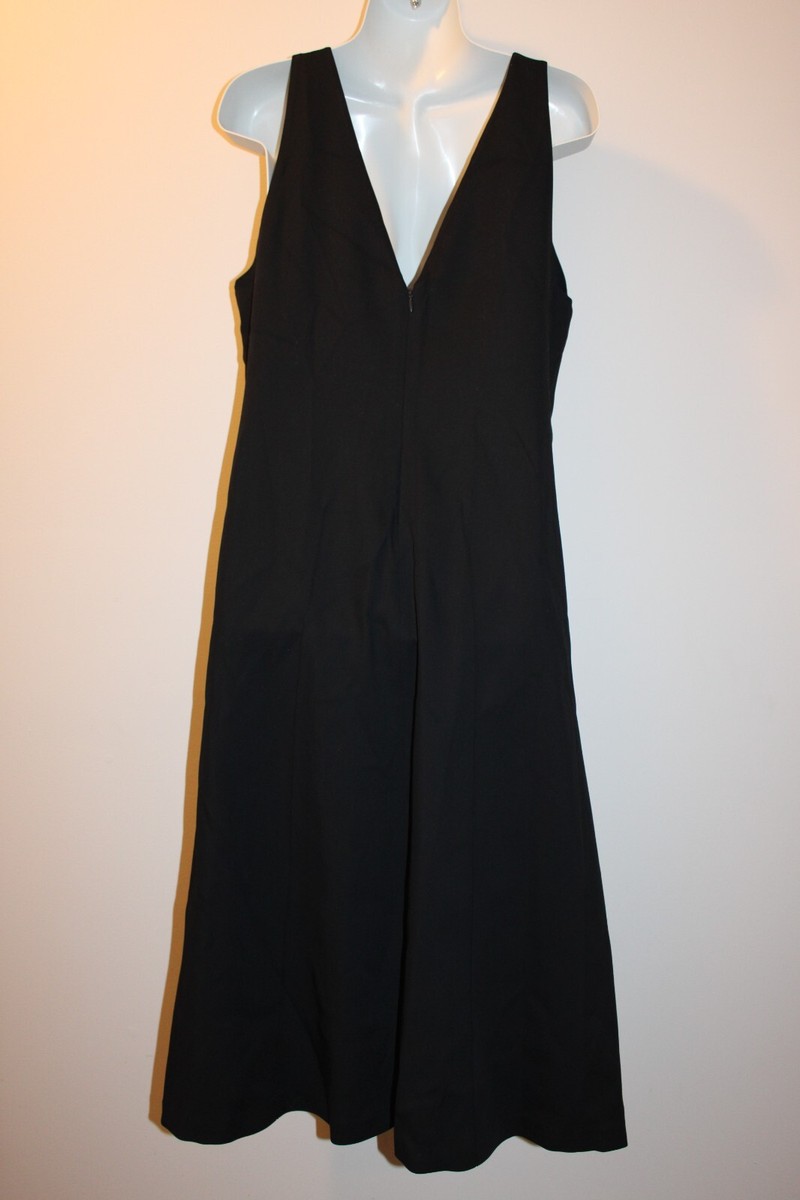 ◆Massimo Dutti◆ Low cut back knee length one piece Massimo Dutti NWT Women Sleeveless Deep V Neck Front/Back