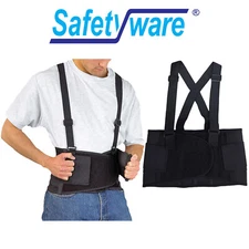 Safetyware Standard Back Support Belt Lumbar Lower Pain Relief Waist Brace