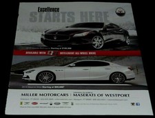 MASERATI TWO CAR QUATTROPORTE & GHIBLI  SPORTS CARS -2015 ADVERTISEMENT 