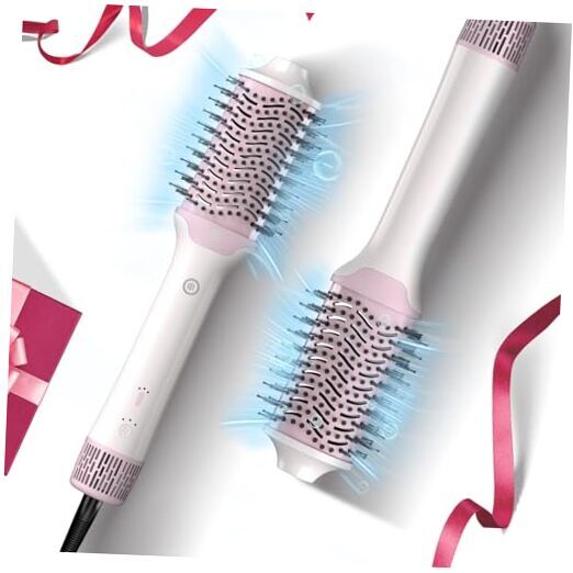 Blow Dryer Brush Hot Air Styler with Oval Volumizer in White-image
