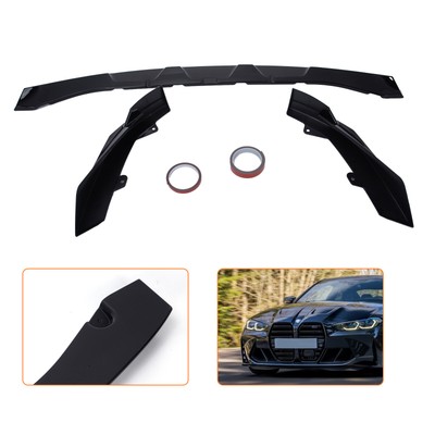 For 21- 24 BMW G80 M3 G82 G83 M4 Front Bumper Lip Splitter Spoiler  Gloss Black