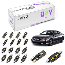 12pcs Deluxe White Super Interior LED Light kit For Honda Accord Coupe 2013-2017