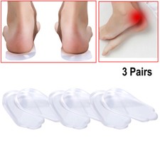 3 Pairs Medial  Lateral Heel Wedge Silicone Insoles Corrective Adhesive Shoe US