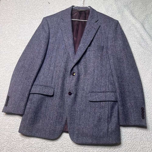 Paul Stuart Herringbone Tweed Blazer Sport coat 42 Long Purple Rare Color - Picture 2 of 14