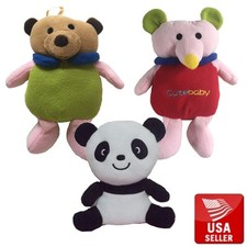 Cute Animal Baby Bottle Feeder Cover Mouse Panda Bear with Sound Squeeze Toy