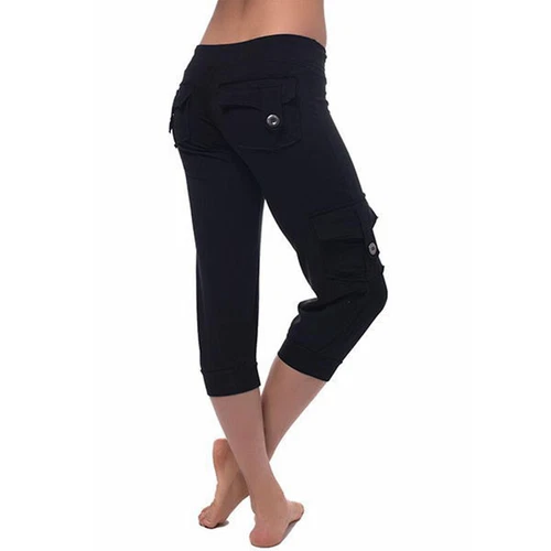 Summer Women's Capri Pants Casual Stretch Cropped Joggers Loose Trousers Fashion - Picture 35 of 44