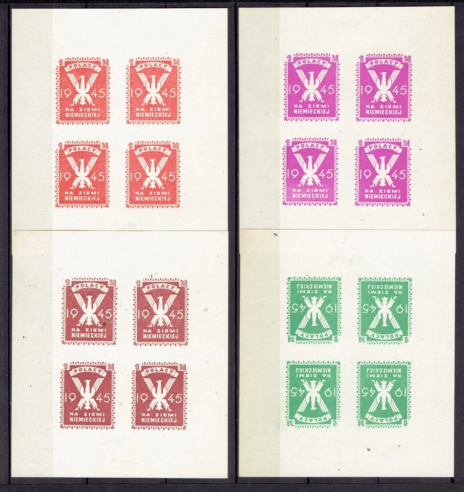 RARE   1945  ,, HELMSTED ''  ,,4 '' BLOCKS  OF  ,,4 '' STAMPS  + ,, 4 ''  BLOCKS - Image 2 of 4