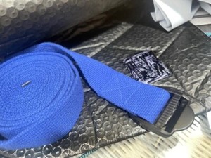 USED Premium Quality Cinch-Buckle Yoga Strap Blue 1 3/4" x 10 feet(D9)