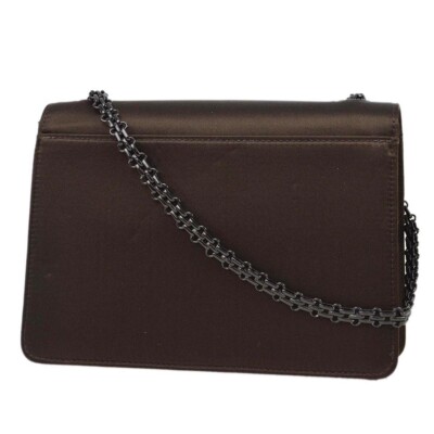 Chanel Brown Satin Mademoiselle Lock Shoulder Bag 162217 | eBay