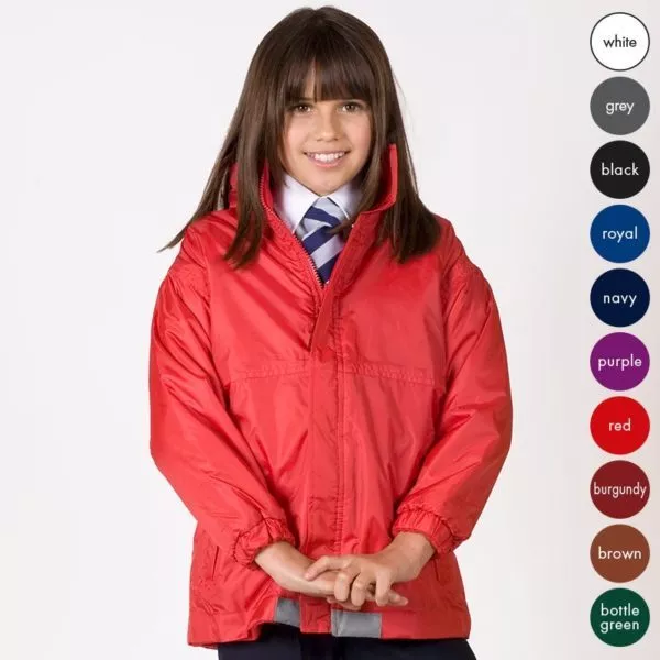 School Uniform Kids Fleece Lined Rain Jacket