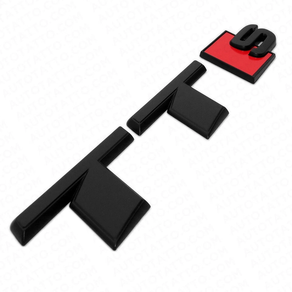 Placa de identificación trasera negra mate Audi TT S emblema maletero insignia deportivo Foto 3 de 4