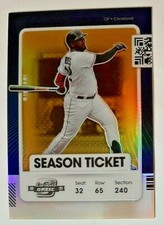2021 Contenders Optic Prizm Gold #82 Franmil Reyes #7/10 Cleveland Str Refractor