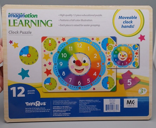 Lift & Learn Clock Puzzle Learning Journey International Moveable Hands 3+(NEW) - Picture 5 of 5
