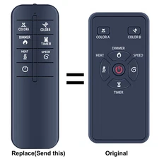 Replace Remote Control For R.W.Flame Electric Fireplace RFH-6001LH RFH-7401LA