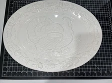 Large White Ceramic Turkey Platter by SANOR Ceramica - pre owned