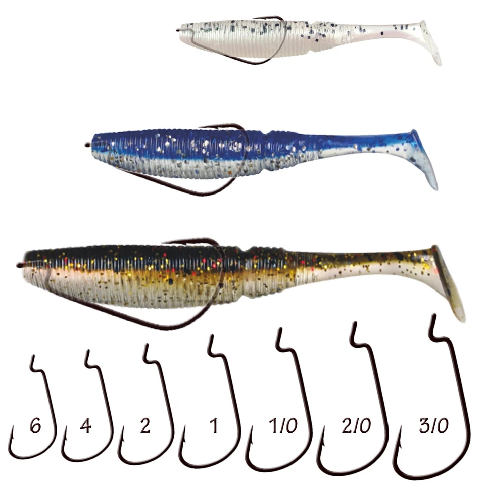 Offset Hooks Wide Gap Weedless Worm Hooks Pike Perch Soft Lures Fishing - Image 4 of 4