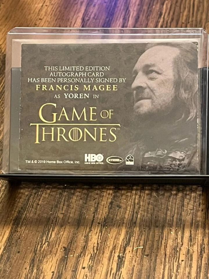 FRANCIS MAGEE 2019 HBO GAME OF THRONES GOLD AUTOGRAPH AUTO "YOREN" SIGNED CARD!! - Image 2 of 2