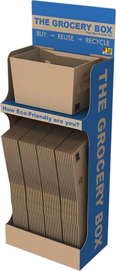 Caja de supermercado reutilizable/bolso plegable corrugado (paquete de 10) Foto 3 de 4