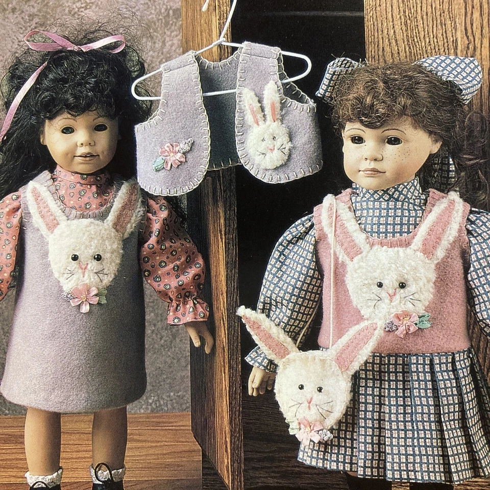 Indygo Junction Bunny Hop Jumper Vest Blouse Purse 18" Doll Sewing Pattern IJ470 - Image 2 of 4