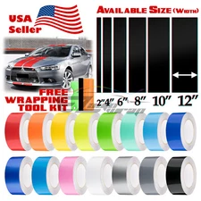 Gloss Color Racing Stripes Vinyl Wrap Decal For Mitsubishi Lancer 10FT / 20FT