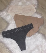 3 Pairs Aerie Cheeky Bikini Thong Mixed Panty Set Seamless Ribbed Womens L Large