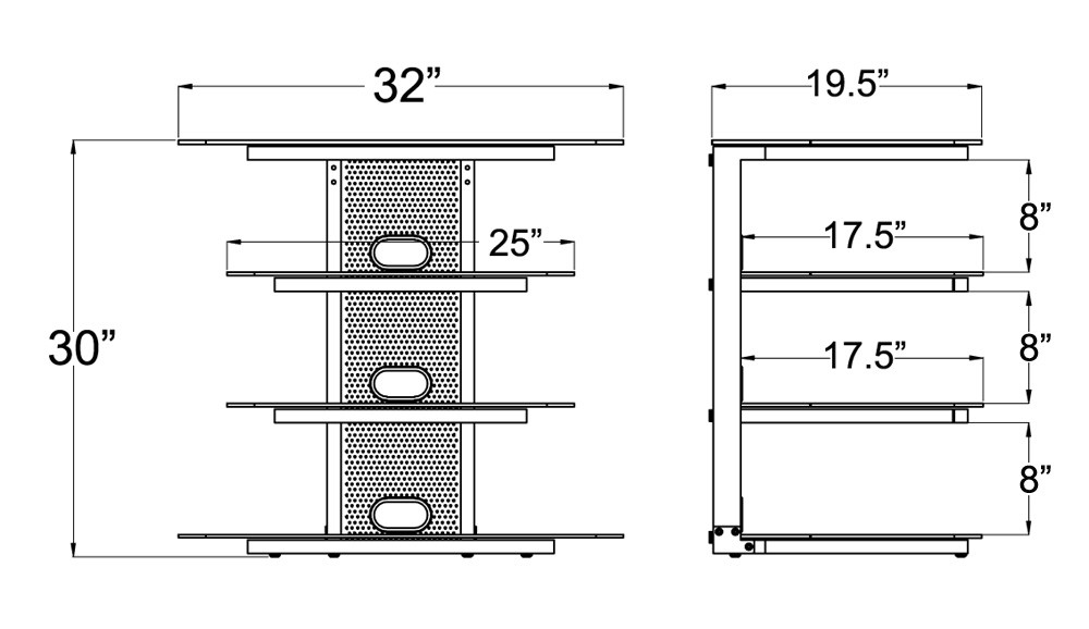 TransDeco Audio Video Stand 32" LED LCD TV Stand - NEW