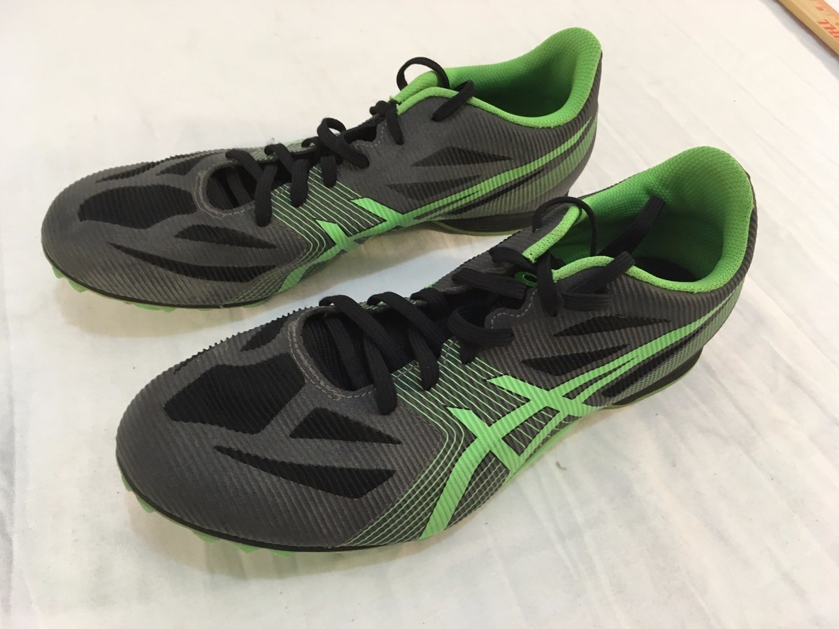 Mens ASICS Green Black Synthetic Leather Athletic 9 Track  display picture 1