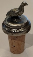 Vintage GROUSE PEWTER BOTTLE CORK Woodsetton Design Works Boxed