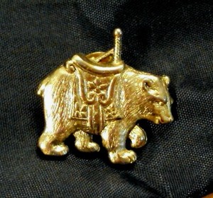Authentic Gold Plated Bear Brooch 1 1/4" Tack Back Scatter Pin