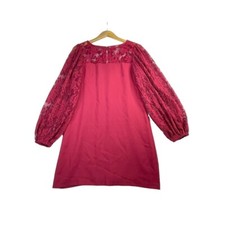 White House Black Market Lace Sleeve Knee Length Dress size 8 Red
