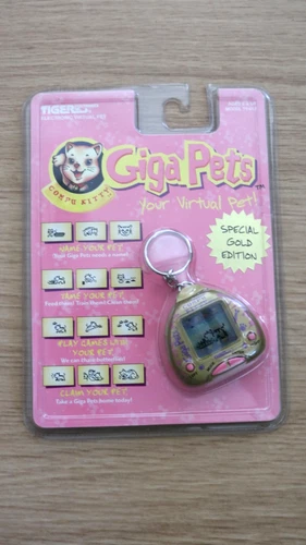 Giga Pets Compu Kitty Virtual Pet 1997 Special Gold Edition New Sealed