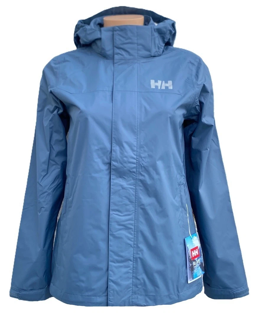Helly Hansen Girl's Loke Rain Jacket BLUE $100, Size: 13
