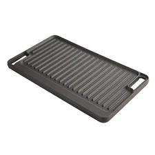 Ozark Trail Deluxe Cast Iron Reversible Grill Griddle Plate, Black,Hand Wash
